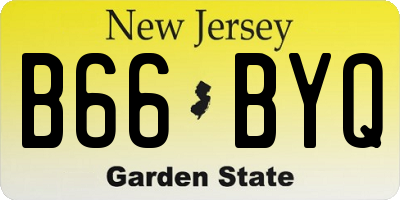 NJ license plate B66BYQ