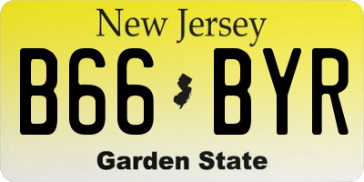 NJ license plate B66BYR