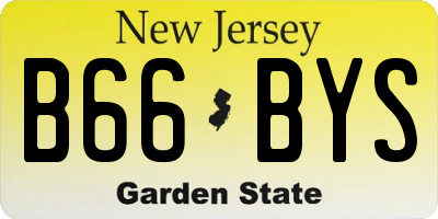 NJ license plate B66BYS