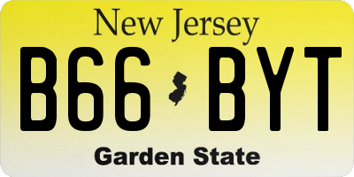 NJ license plate B66BYT