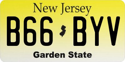 NJ license plate B66BYV