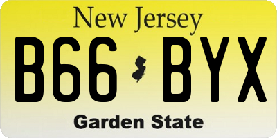NJ license plate B66BYX
