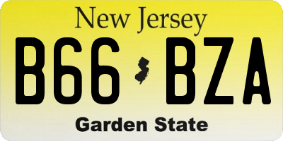 NJ license plate B66BZA
