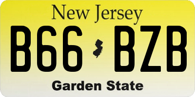NJ license plate B66BZB