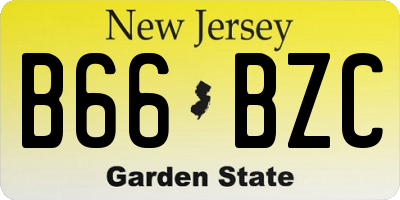 NJ license plate B66BZC