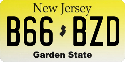 NJ license plate B66BZD