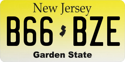 NJ license plate B66BZE