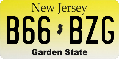 NJ license plate B66BZG