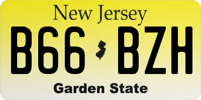 NJ license plate B66BZH