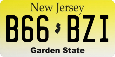 NJ license plate B66BZI
