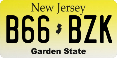 NJ license plate B66BZK
