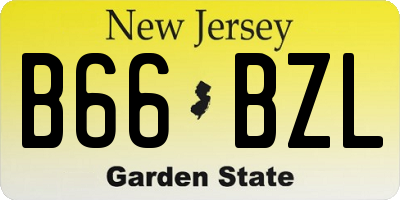 NJ license plate B66BZL