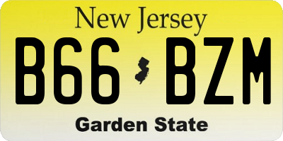 NJ license plate B66BZM