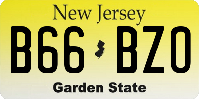NJ license plate B66BZO