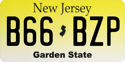 NJ license plate B66BZP
