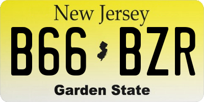 NJ license plate B66BZR