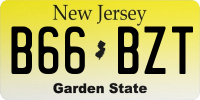 NJ license plate B66BZT