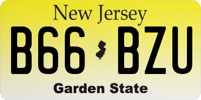NJ license plate B66BZU