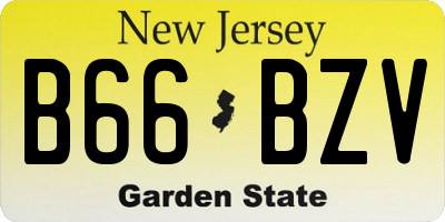NJ license plate B66BZV