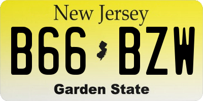 NJ license plate B66BZW