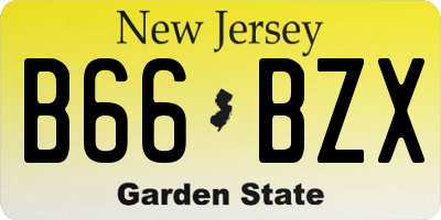 NJ license plate B66BZX