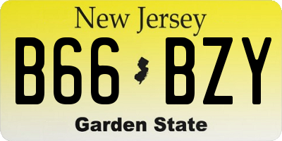 NJ license plate B66BZY