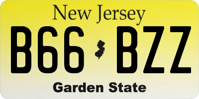 NJ license plate B66BZZ