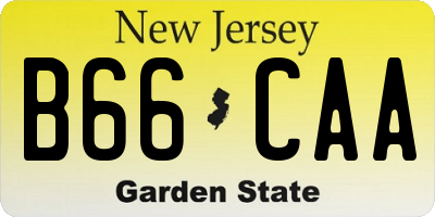 NJ license plate B66CAA