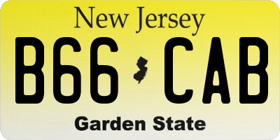 NJ license plate B66CAB