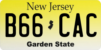 NJ license plate B66CAC
