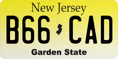NJ license plate B66CAD