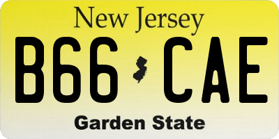 NJ license plate B66CAE