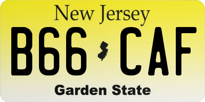 NJ license plate B66CAF