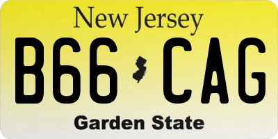 NJ license plate B66CAG