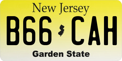 NJ license plate B66CAH