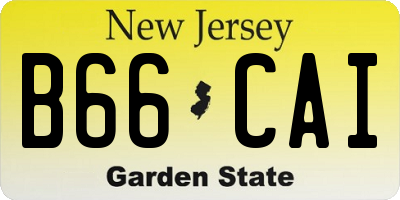 NJ license plate B66CAI