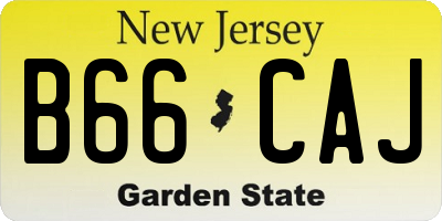 NJ license plate B66CAJ