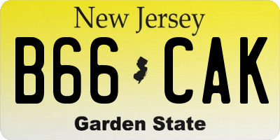 NJ license plate B66CAK
