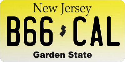 NJ license plate B66CAL