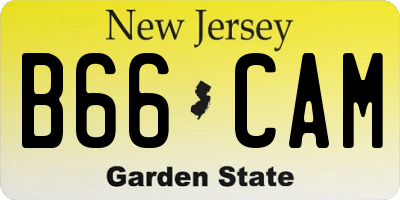 NJ license plate B66CAM