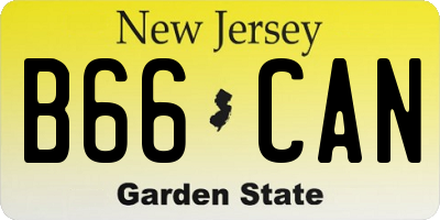 NJ license plate B66CAN