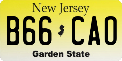 NJ license plate B66CAO
