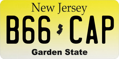 NJ license plate B66CAP