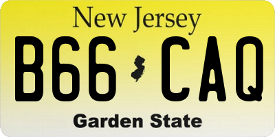 NJ license plate B66CAQ
