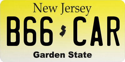 NJ license plate B66CAR