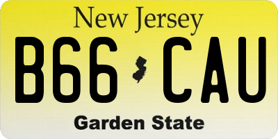 NJ license plate B66CAU