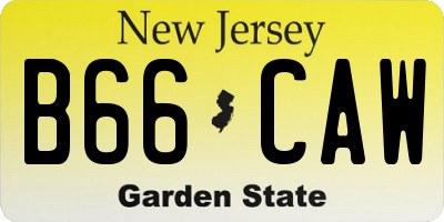 NJ license plate B66CAW