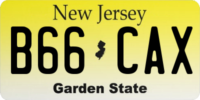 NJ license plate B66CAX