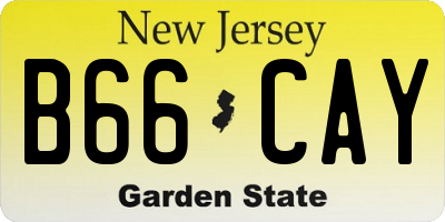 NJ license plate B66CAY