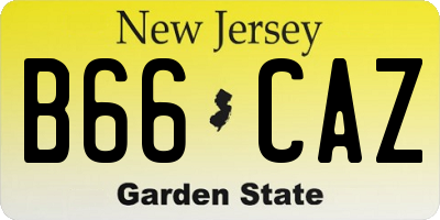 NJ license plate B66CAZ